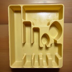 Rubbermaid Gold Utensil Flatware Silverware Tray Drawer Organizer yellow 70s
